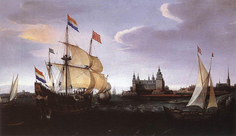 VROOM, Hendrick Cornelisz. Hollandse schepen in de Sont oil painting image
